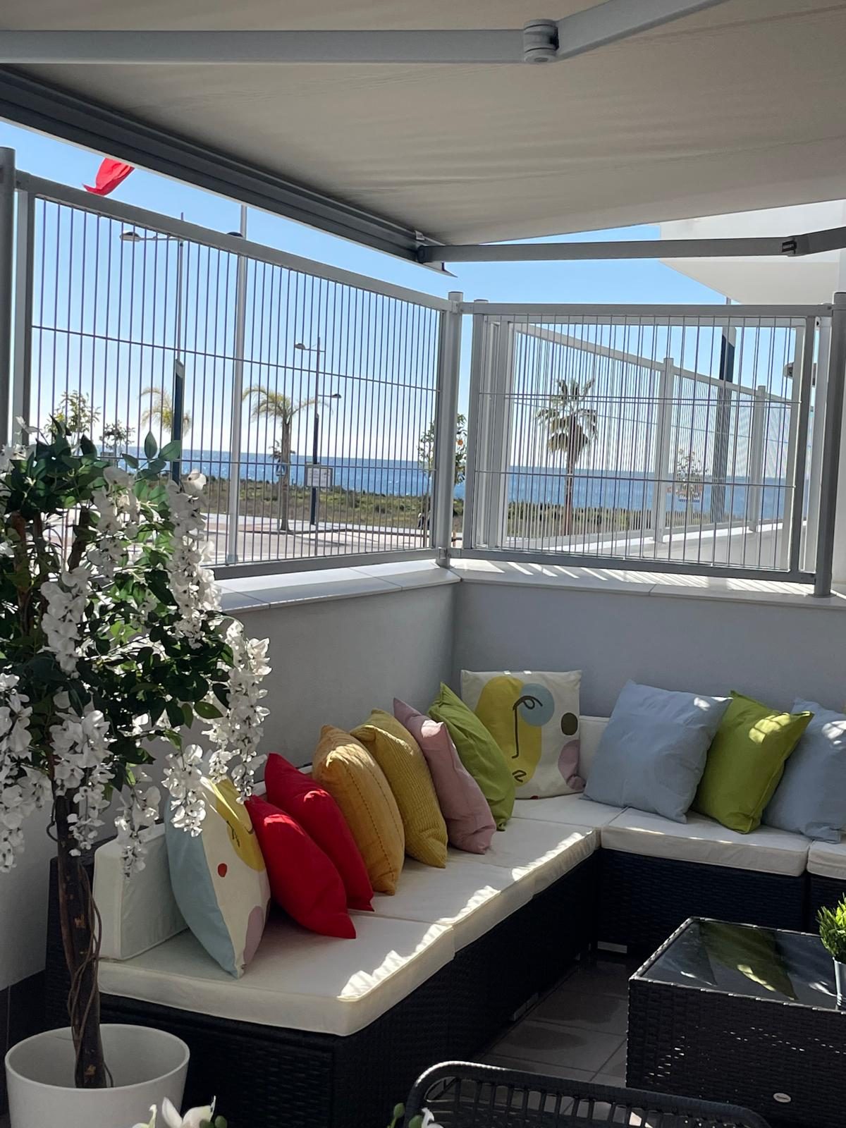 Zona chill-out con vistas al mar, apartamento Duna Beach en Torrox Costa